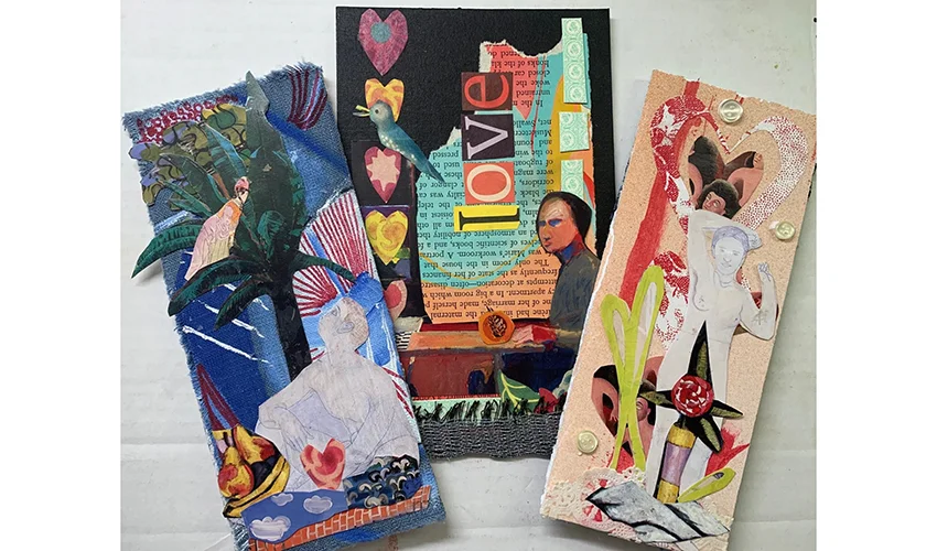 photo of a group of small rectangular 3d collages